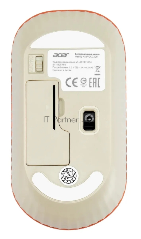 Клавиатура + мышь Acer OCC200 клав:бежевый мышь:бежевый USB беспроводная slim Multimedia