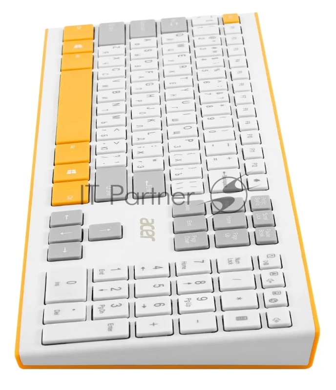 Клавиатура + мышь Acer OCC200 клав:жёлтый мышь:жёлтый USB беспроводная slim Multimedia