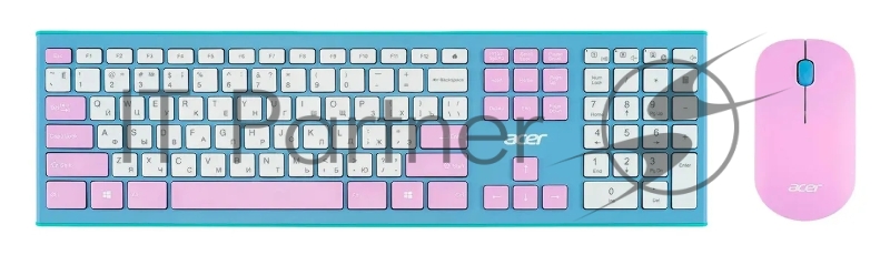 Клавиатура + мышь Acer OCC200 клав:зелёный/фиолетовый мышь:зелёный/фиолетовый USB беспроводная slim Multimedia