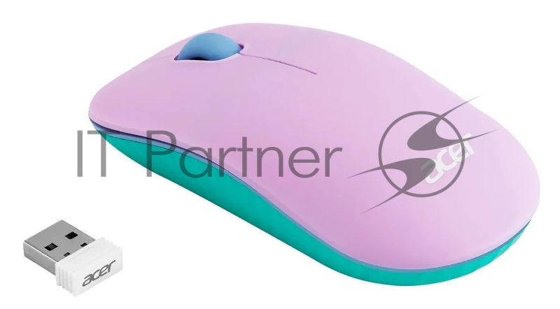 Клавиатура + мышь Acer OCC200 клав:зелёный/фиолетовый мышь:зелёный/фиолетовый USB беспроводная slim Multimedia