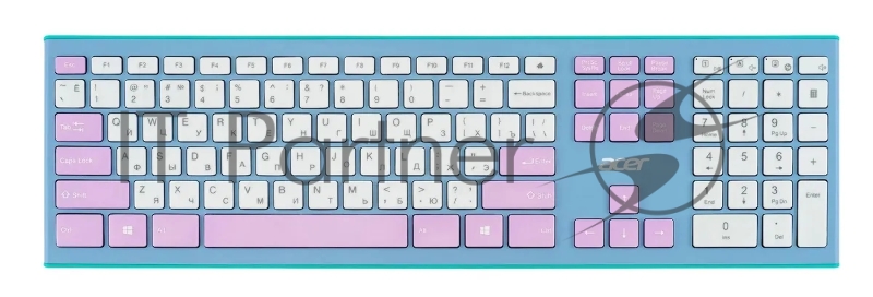 Клавиатура + мышь Acer OCC200 клав:зелёный/фиолетовый мышь:зелёный/фиолетовый USB беспроводная slim Multimedia