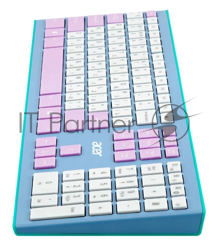Клавиатура + мышь Acer OCC200 клав:зелёный/фиолетовый мышь:зелёный/фиолетовый USB беспроводная slim Multimedia