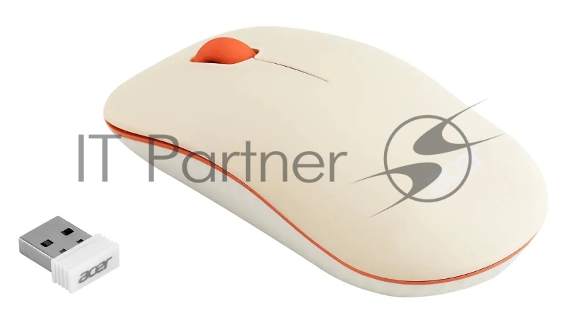 Мышь Acer OMR200 бежевый оптическая (1200dpi) беспроводная USB для ноутбука (2but)