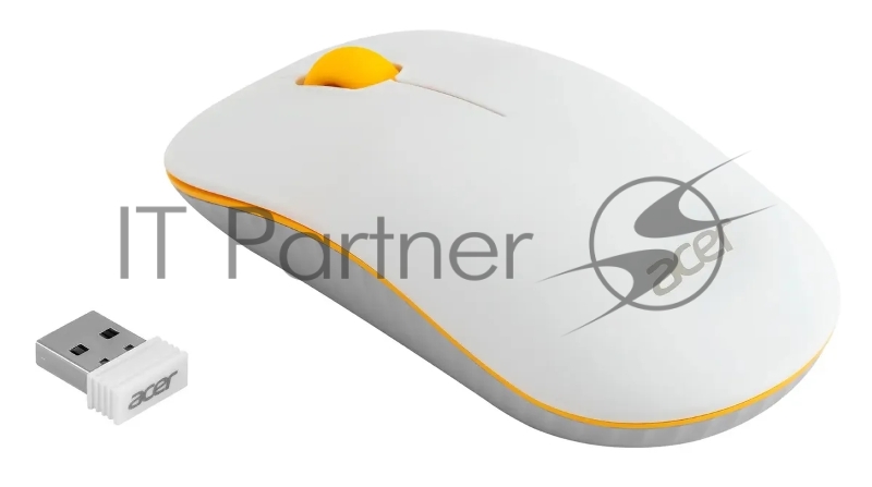 Мышь Acer OMR200 желтый оптическая (1200dpi) беспроводная USB для ноутбука (2but)