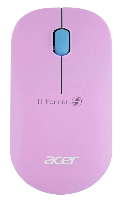 Мышь Acer OMR200 зеленый/фиолетовый оптическая (1200dpi) беспроводная USB для ноутбука (2but)