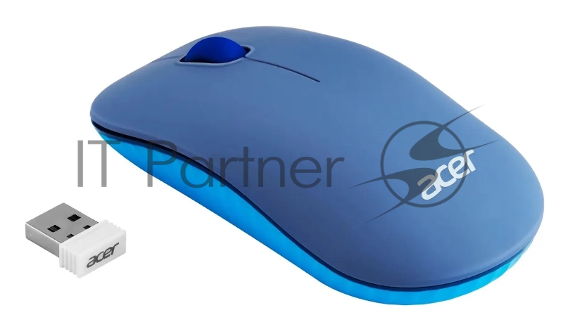 Мышь Acer OMR200 синий оптическая (1200dpi) беспроводная USB для ноутбука (2but)