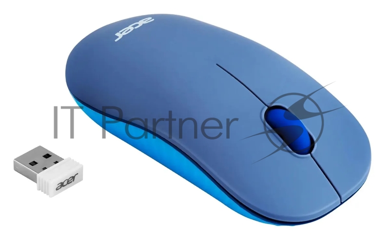 Мышь Acer OMR200 синий оптическая (1200dpi) беспроводная USB для ноутбука (2but)