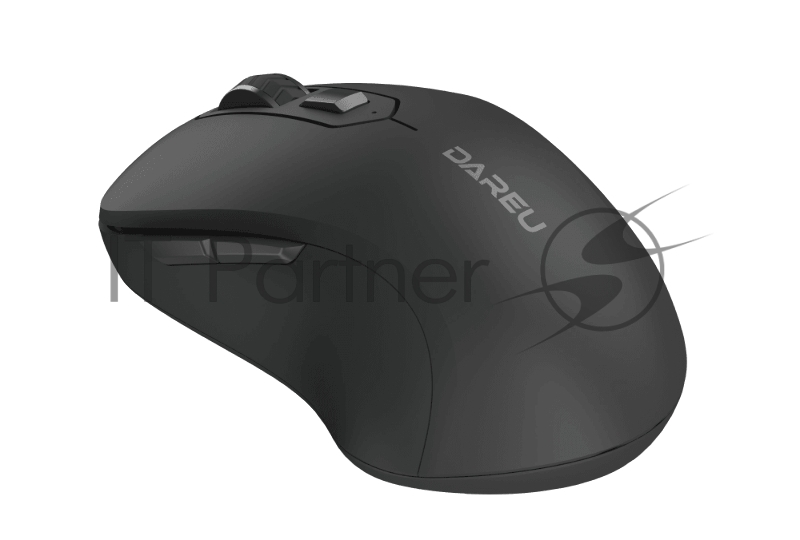 Мышь беспроводная Dareu LM115B Black (черный), DPI 800/1200/1600, подключение: ресивер 2.4GHz + Bluetooth, размер 107x59x38мм