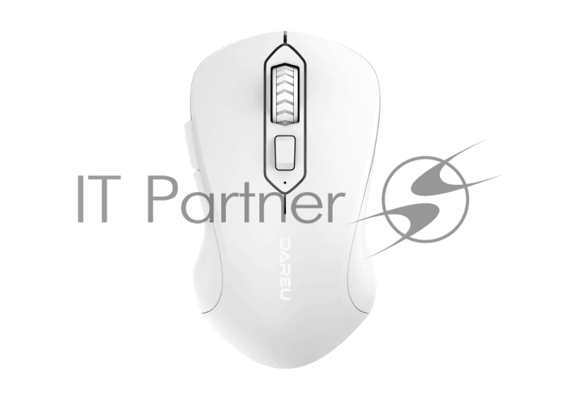 Мышь беспроводная Dareu LM115B Full White (полностью белый), DPI 800/1200/1600, подключение: ресивер 2.4GHz + Bluetooth, размер 107x59x38мм