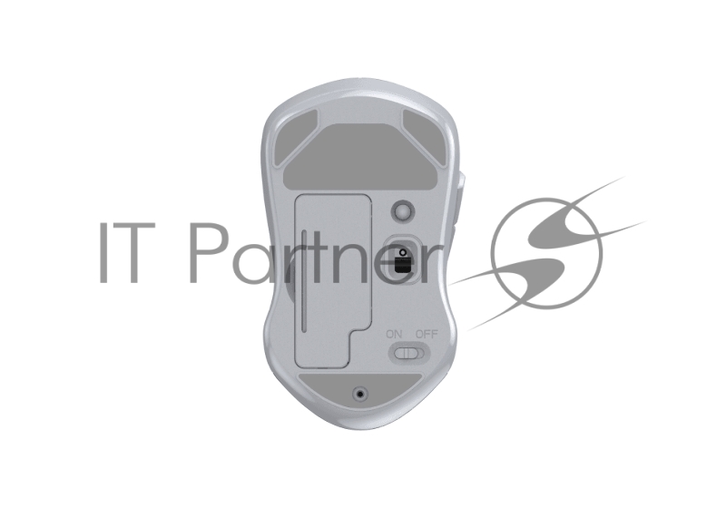 Мышь беспроводная Dareu LM115B Gray-White (серый/белый), DPI 800/1200/1600, подключение: ресивер 2.4GHz + Bluetooth, размер 107x59x38мм