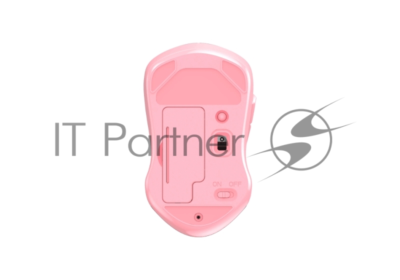 Мышь беспроводная Dareu LM115B Pink (розовый), DPI 800/1200/1600, подключение: ресивер 2.4GHz + Bluetooth, размер 107x59x38мм