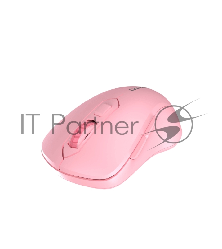 Мышь беспроводная Dareu LM115B Pink (розовый), DPI 800/1200/1600, подключение: ресивер 2.4GHz + Bluetooth, размер 107x59x38мм