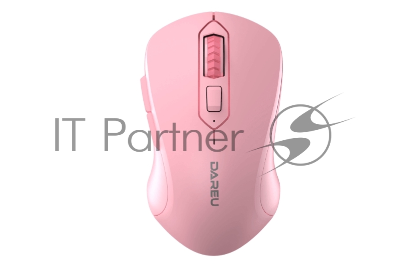 Мышь беспроводная Dareu LM115B Pink (розовый), DPI 800/1200/1600, подключение: ресивер 2.4GHz + Bluetooth, размер 107x59x38мм