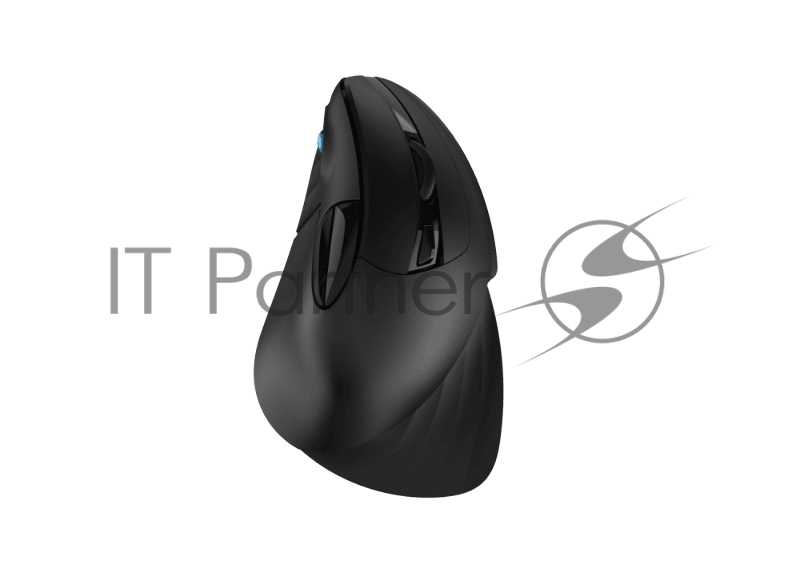 Мышь вертикальная беспроводная Dareu LM138G Full Black (полностью черная), DPI 800/1200(Default)/1600, ресивер 2.4GHz, размер 67.5x117x76мм