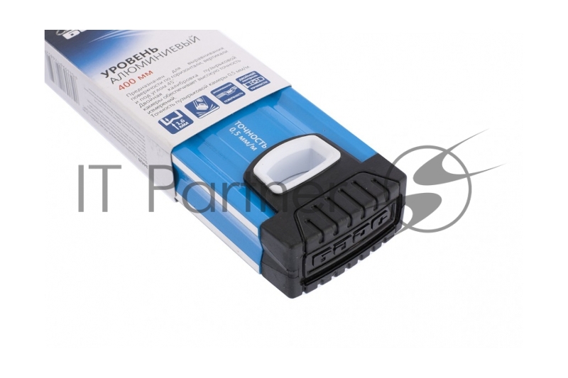 Уровень алюминиевый, 400 мм, профиль 1,6 мм, фрезерованный, ударопрочные заглушки, 3 глазка// Барс