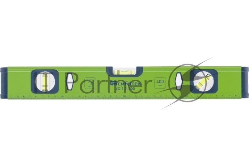 Уровень алюминиевый УС-1,0-400, фрезерованный, 3 глазка, 400 мм// Сибртех