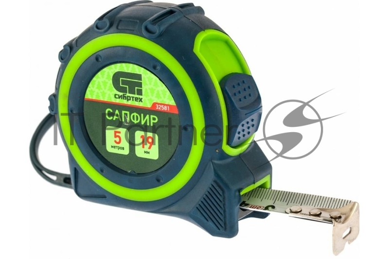 Рулетка Сапфир, двухкомпонентный корпус, 5 м х 19 мм// Сибртех