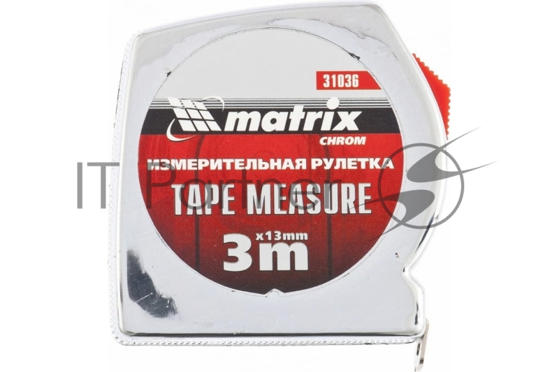 Рулетка Chrom, 3 м x 13 мм, хромированный корпус// Matrix