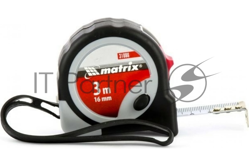 Рулетка Continuous fixation, 3 м х 16 мм, двухкомпонентный корпус, плавная фиксация// Matrix