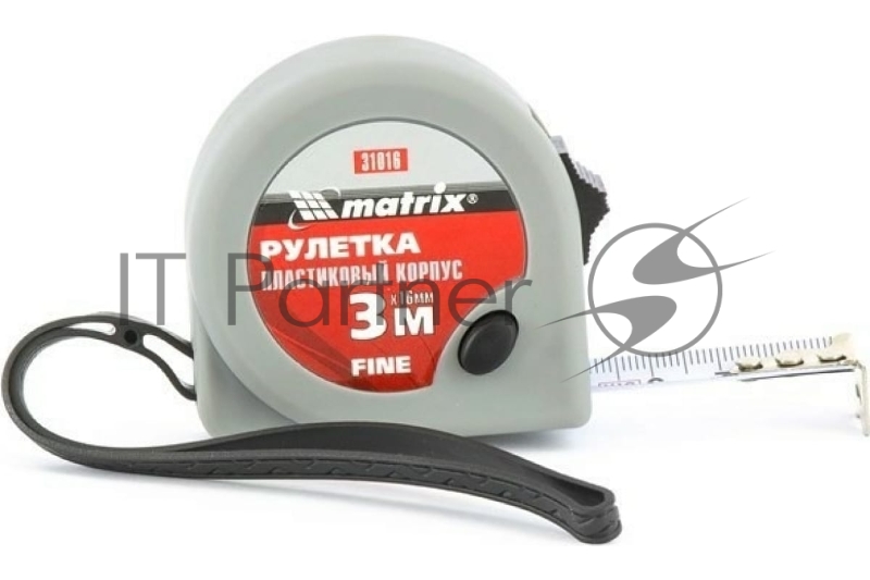 Рулетка Fine, 3 м х 16 мм, пластиковый корпус// Matrix