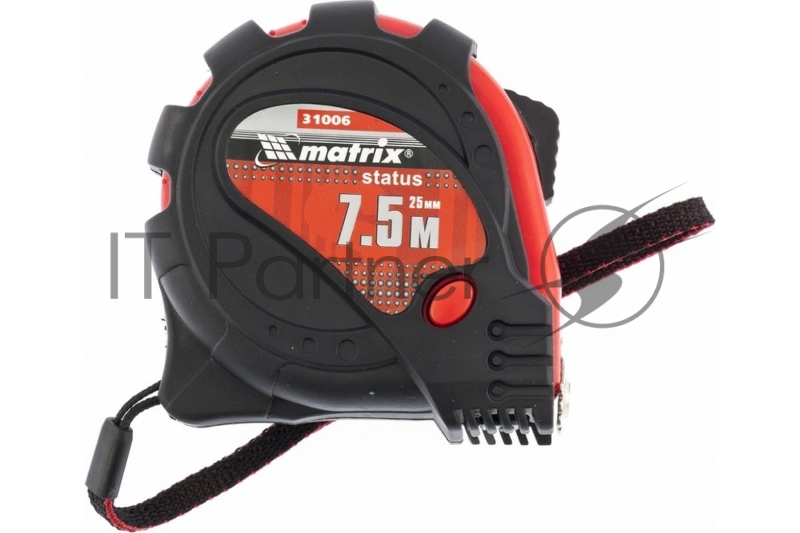 Рулетка Status magnet 3 fixations, 7,5 м х 25 мм, обрезиненный корпус, зацеп с магнитом// Matrix