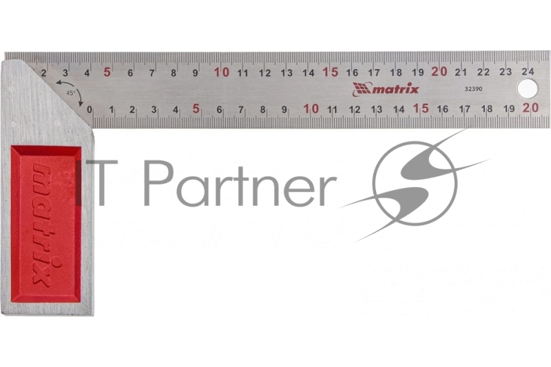 Угольник стальной, градуировка, 250 мм// Matrix