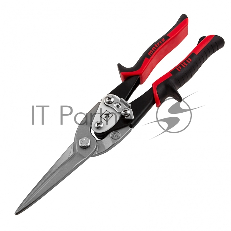 Ножницы по металлу,удлиненные, 290 мм, прямой рез, CrMo, 2-комп.обрезиненные рук-ки, PRO // Matrix