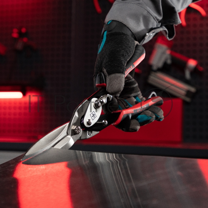 Ножницы по металлу,удлиненные, 290 мм, прямой рез, CrMo, 2-комп.обрезиненные рук-ки, PRO // Matrix