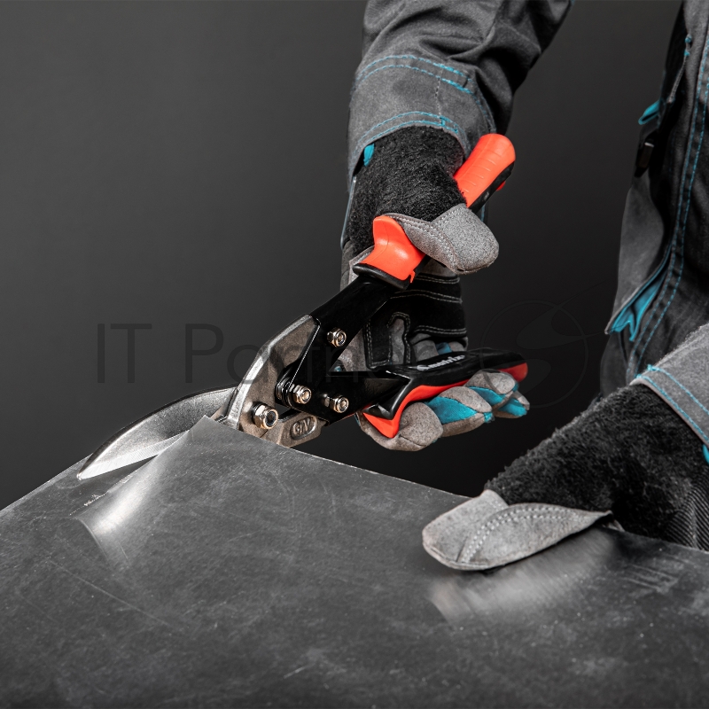 Ножницы по металлу, удлиненные, 285 мм, пряморежущие, обрезиненные рукоятки// Matrix