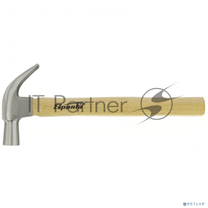 Молоток-гвоздодер SPARTA 104205 450г боек 27мм деревянная рукоятка
