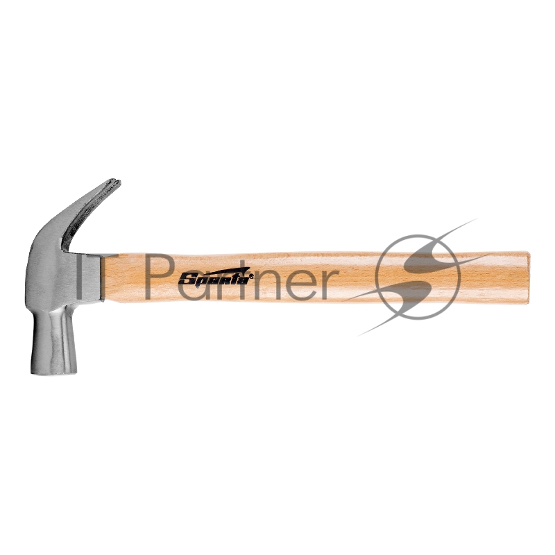 Молоток-гвоздодер SPARTA 104205 450г боек 27мм деревянная рукоятка