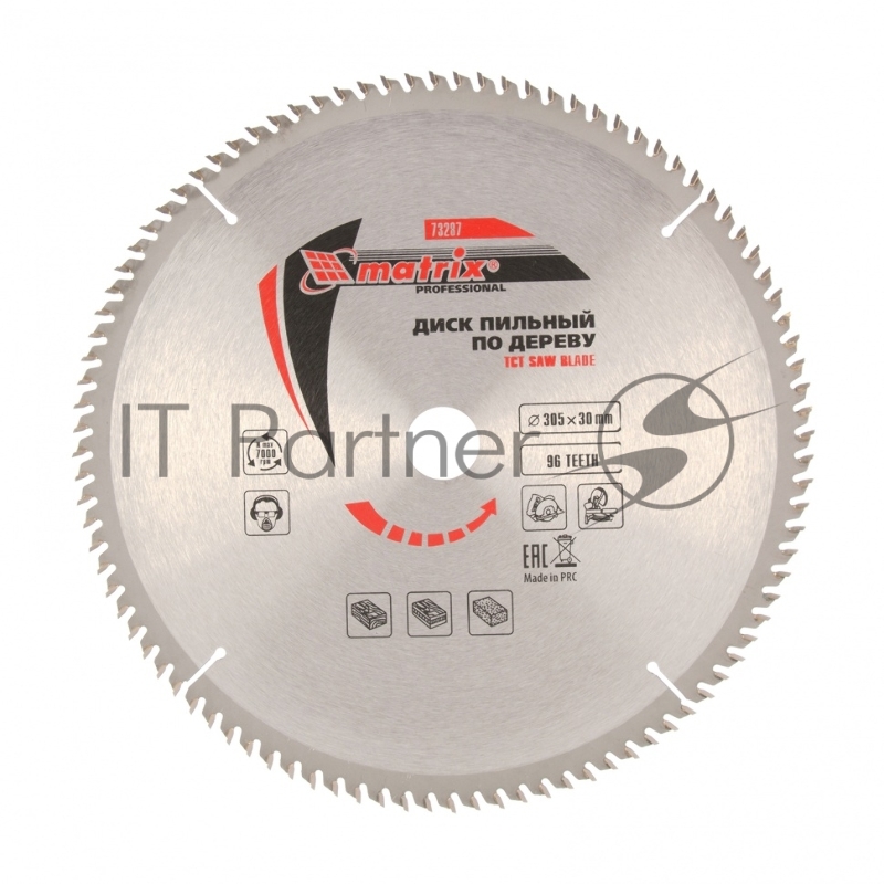Круг пильный твердосплавный MATRIX 73287 по дереву 305 х 30мм 96T professional
