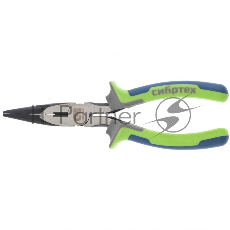 Длинногубцы прямые,180 мм, фосфатирование, трехкомпонентные рукоятки// Сибртех