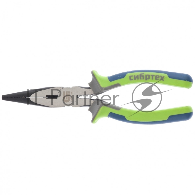 Длинногубцы прямые,200 мм, фосфатирование, трехкомпонентные рукоятки// Сибртех