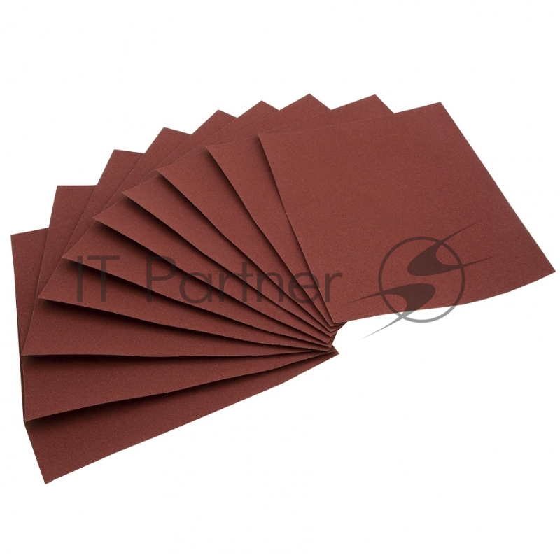 Шлифлист на бумажной основе, P 100, 230 х 280 мм, 10 шт., влагостойкий// Сибртех