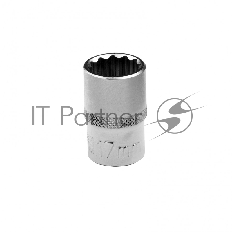 Головка торцевая, 17 мм, 12-гранная, CrV, под квадрат 1/2, хромированная// Stels