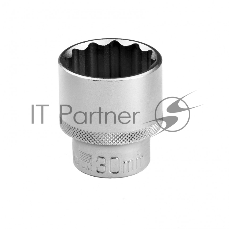 Головка торцевая, 30 мм, 12-гранная, CrV, под квадрат 1/2, хромированная// Stels