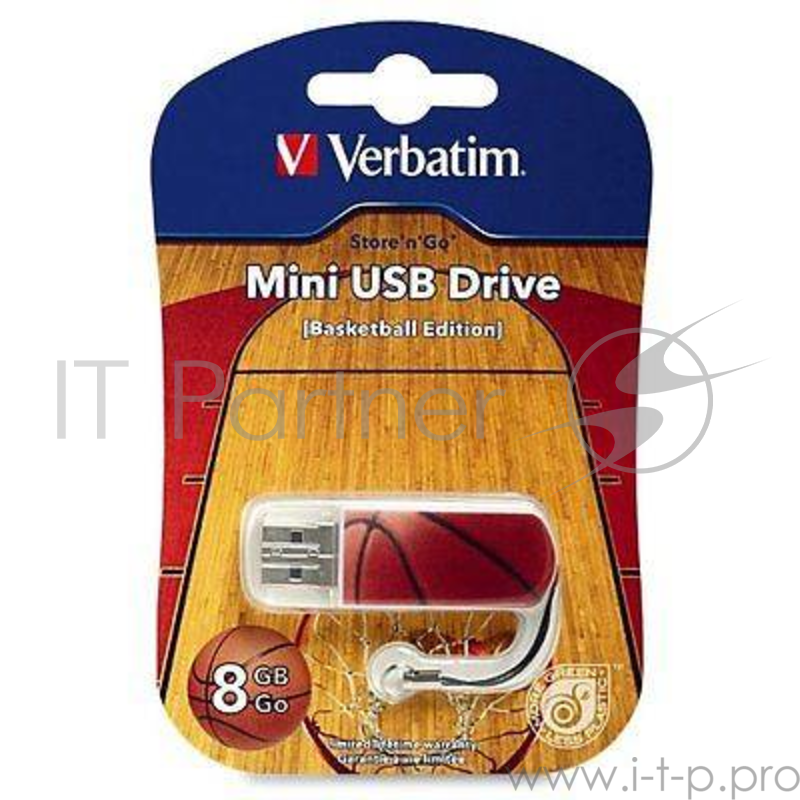 носитель информации Verbatim USB Drive 8Gb Mini Graffiti Edition Basketball 98507 {USB2.0}