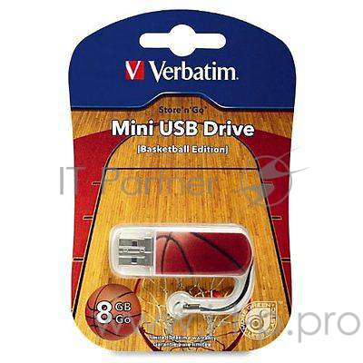 носитель информации Verbatim USB Drive 8Gb Mini Graffiti Edition Basketball 98507 {USB2.0}