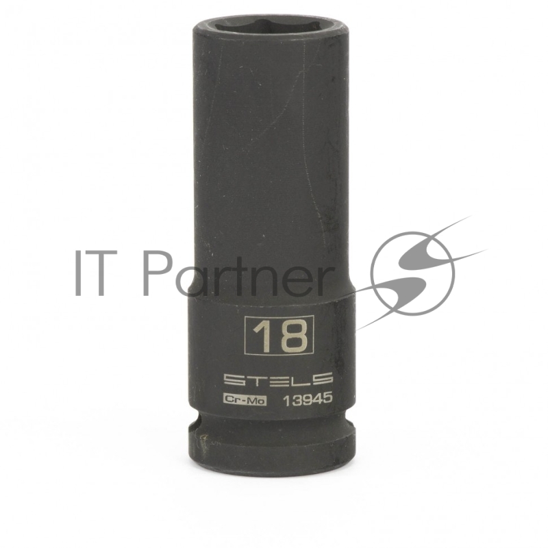 Головка ударная удлиненная шестигранная, 18 мм, 1/2, CrMo// Stels