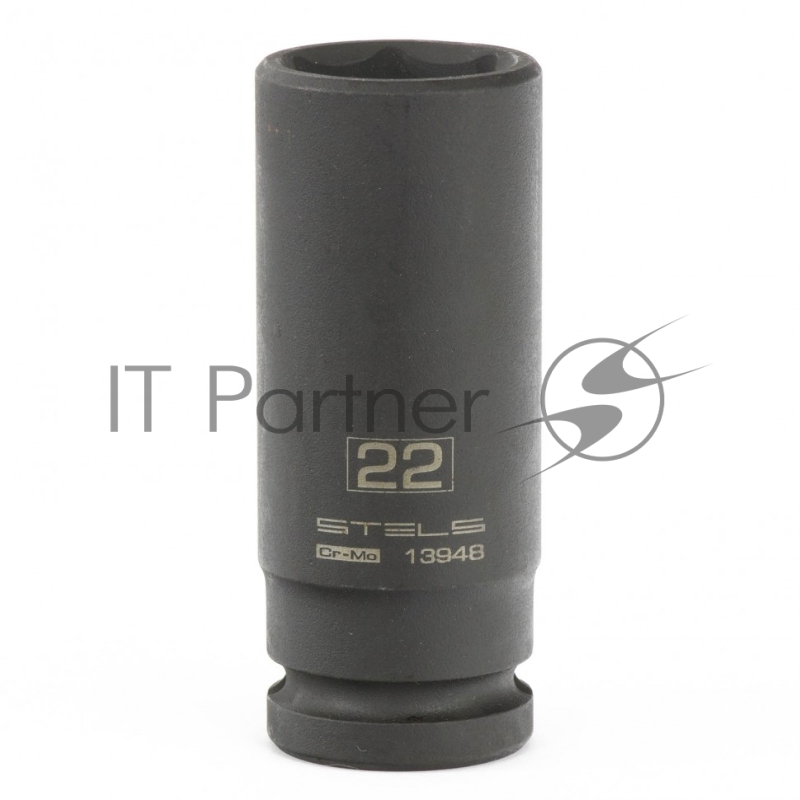 Головка ударная удлиненная шестигранная, 22 мм, 1/2, CrMo// Stels
