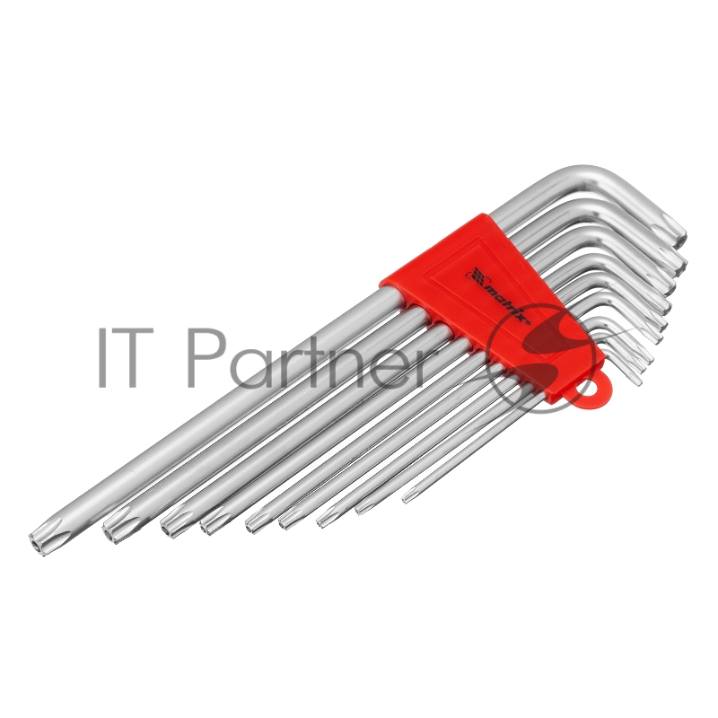 Набор ключей MATRIX 12307 имбусовых torx 9шт: t10-t50 crv экстра-длин сатин.