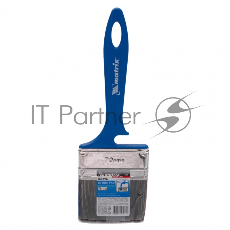 Кисть флейцевая для водных красок, 70x12 мм, смешанная щетина, пластиковая рукоятка// Matrix