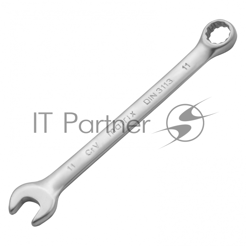 Ключ комбинированный, 11 мм, CrV, матовый хром// Matrix