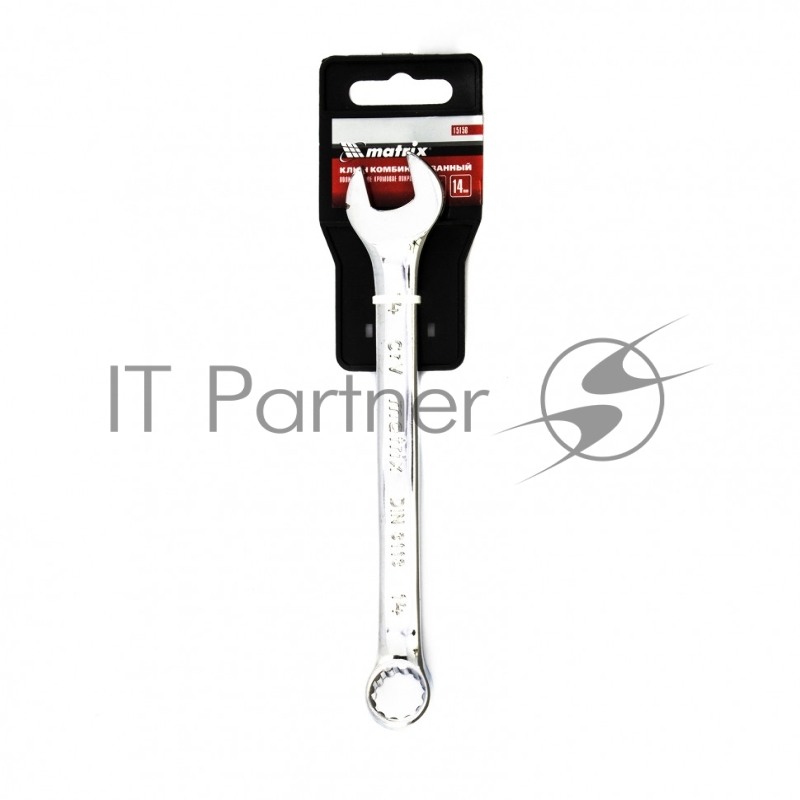 Ключ комбинированный, 14 мм, CrV, полированный хром// Matrix