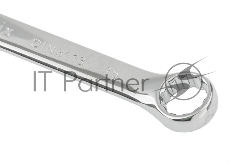 Ключ комбинированный, 15 мм, CrV, полированный хром// Matrix