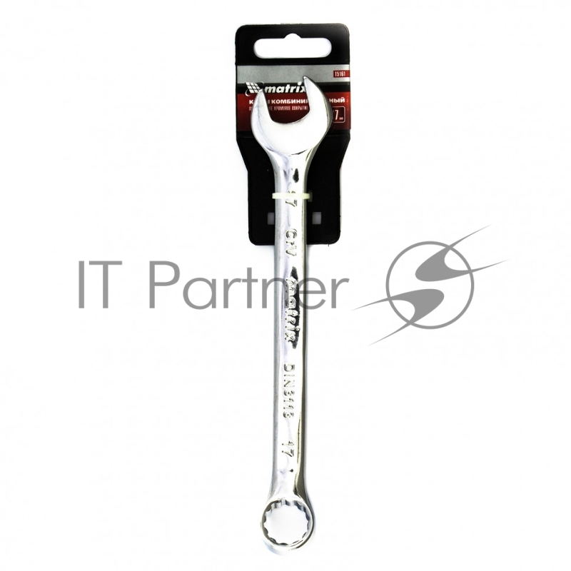 Ключ комбинированный, 17 мм, CrV, полированный хром// Matrix