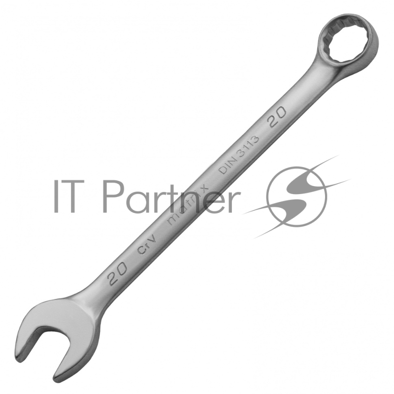 Ключ комбинированный, 20 мм, CrV, матовый хром// Matrix