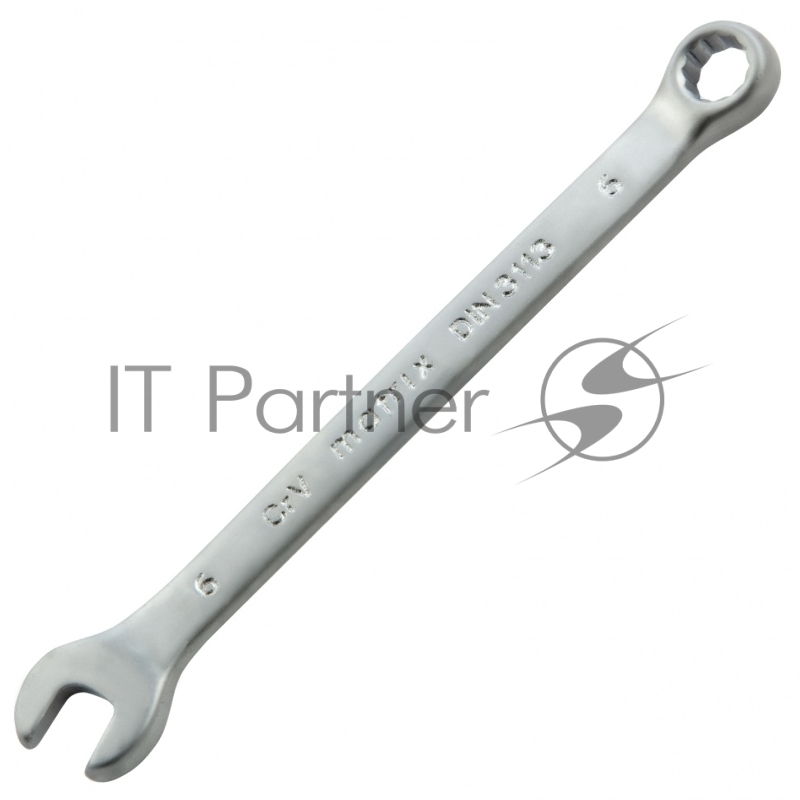 Ключ комбинированный, 6 мм, CrV, матовый хром// Matrix