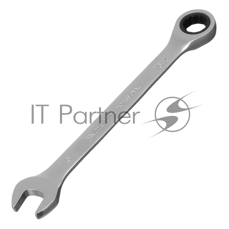 Ключ комбинированный трещоточный, 16мм, CrV, зеркальный хром// Matrix